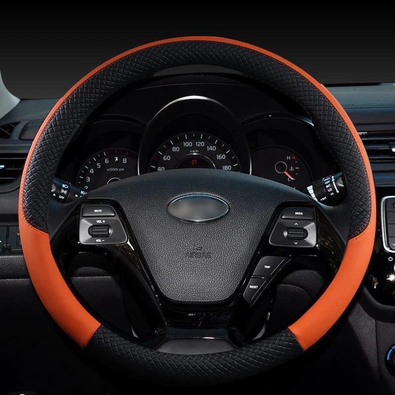 

for Kia Picanto Morning Car Steering Wheel Cover steering wheel braid Leather Funda Volante Quality Auto Accessories Interior
