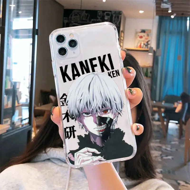

Tokyo Ghoul Kaneki Ken Anime Phone Case Transparent soft For iphone 5 5s 5c se 6 6s 7 8 11 12 plus mini x xs xr pro max
