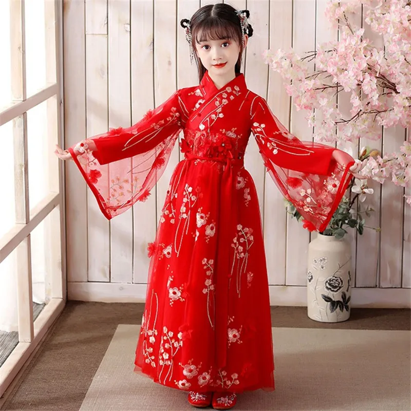 

Children's Chinese Style Hanfu Children's Dress Girl's Elegant Costume Underwear Ancient Style Tang Suit Autumn
