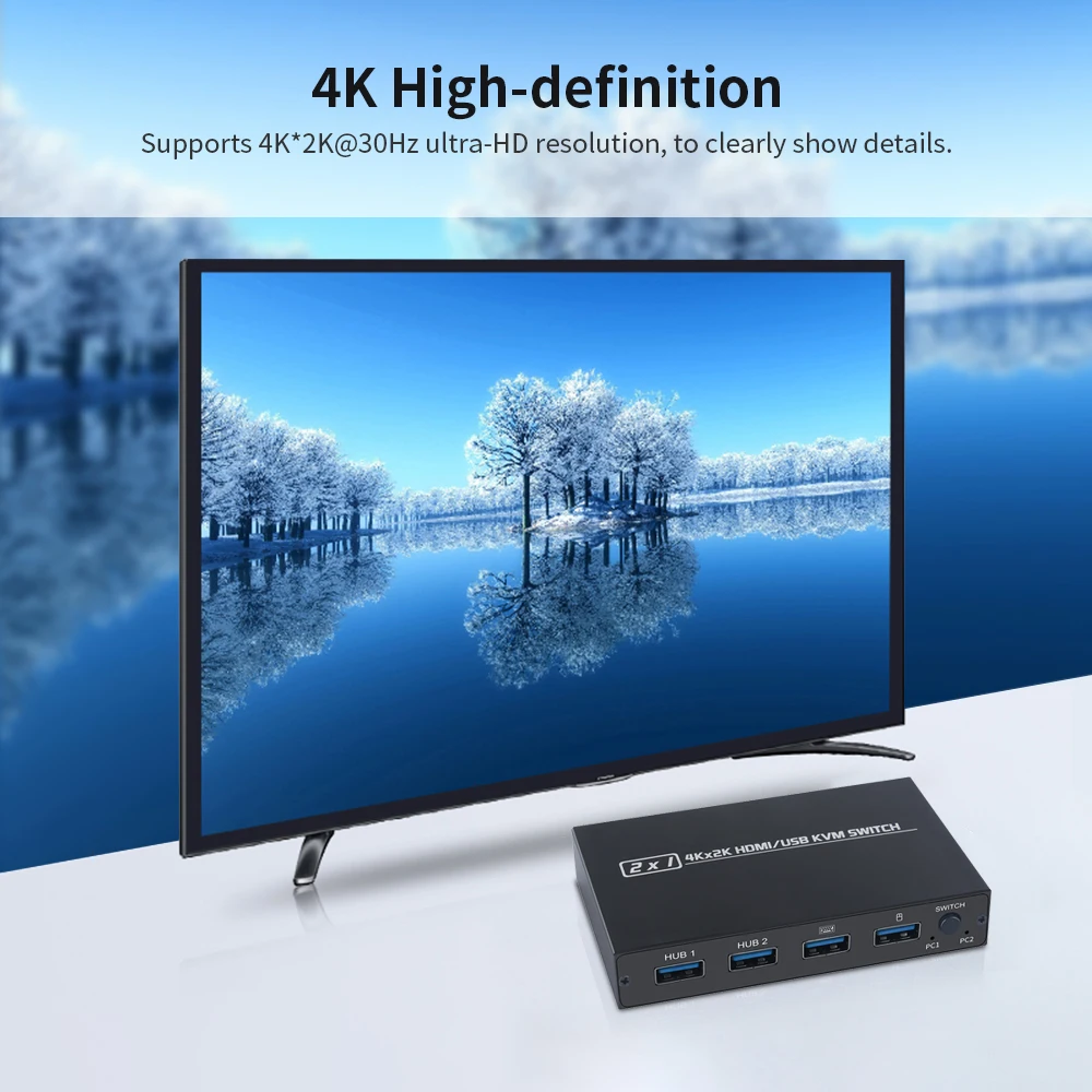 AIMOS переключатель AM KVM 201CL 2 в 1 HDMI/USB Поддержка HD 2K * 4K хосты удельный вес