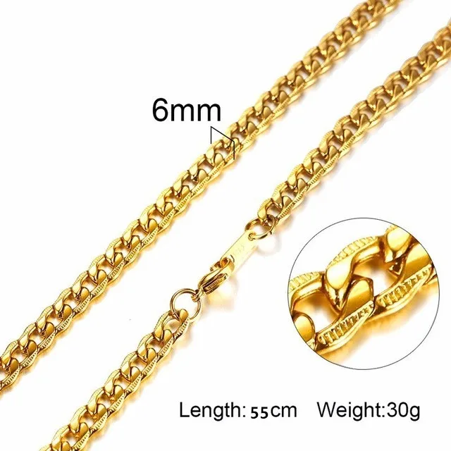 

Men Women Snake Gold Necklace Tone Miami Cuba Grain Paima Link Box Round Curb Chain 24 Stainless Steel Choker Free package mail