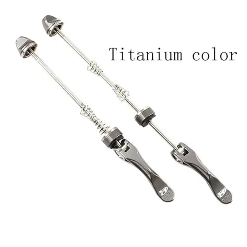 Titanium color 1 пара из нержавеющей стали, велосипедная Скакалка для шоссейного велосипеда MTB Quick Release Болт оси черный, синий, красный, золотой - Цвет: Titanium color