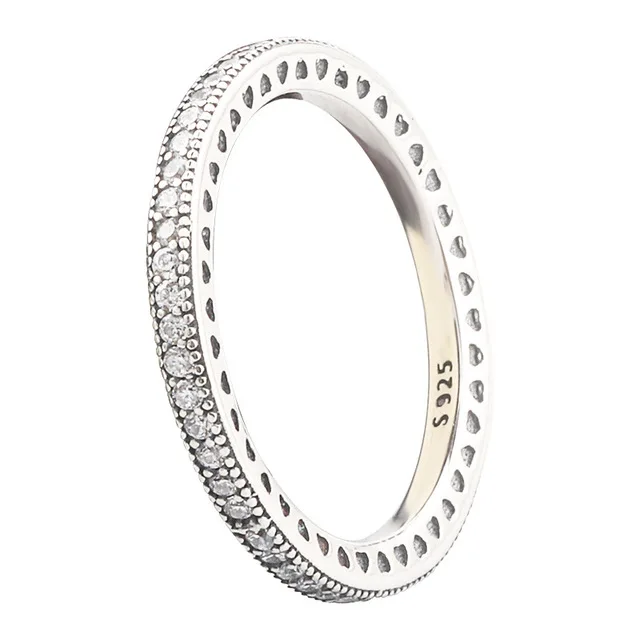 B097 серебряное бесконечное кольцо обручальное 750 белое золото высокое качество