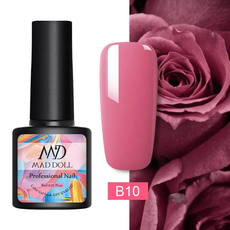 B10 MAD DOLL 8 мл гель лак для ногтей сладкие долговечные цвета личная гигиена лак для ногтей однократный дизайн ногтей DIY Красота гель для дизайна - Цвет: B10