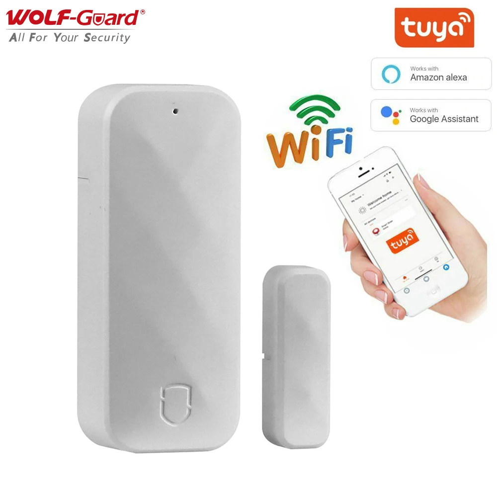 

1/2/3/5/10Pcs Wolf-Guard 2.4G Wireless Smart WiFi Door Window Open/Close Detector Tuya App Control Home Alarm Security Portable
