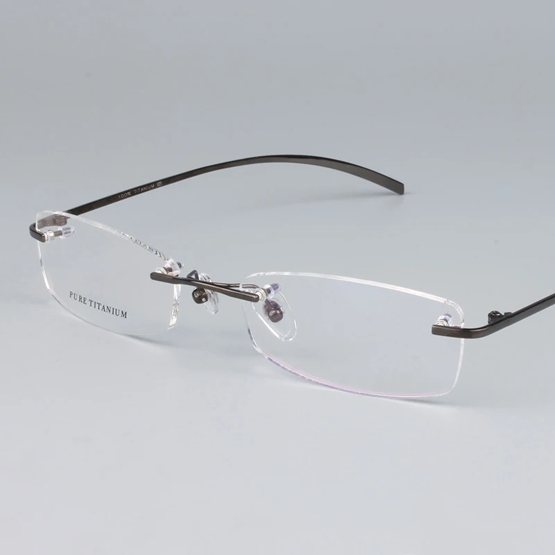 Оправа для очков Zerosun Мужская титановая без оправы с прозрачными линзами по