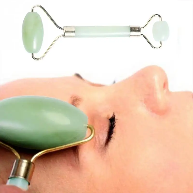 Портативный нефритовый ролик для массажа лица инструмент ухода за кожей с