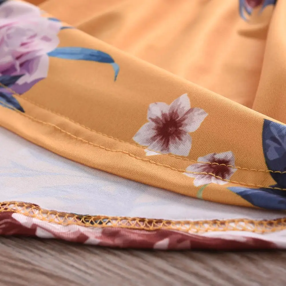 

Girls Dresses Fashion Kids Girl Dress Floral Printing Long Sleeve Casual Kids Dresses Children's Clothing Vintage style