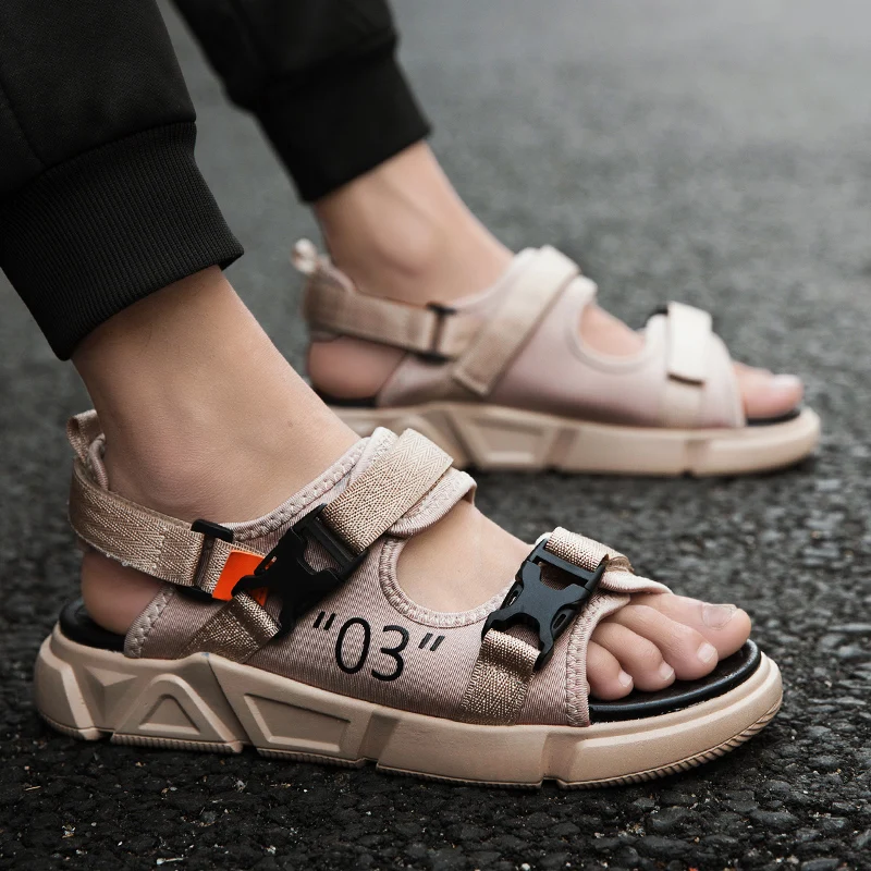 

Sandalias Men Trekking Sandals Sport Summer Shoes Men Beach Leather Classic Roman Sandal Rope For Sandale Homme Outdoor