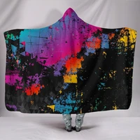 colorflu paint splatter abstract art 3d printed wearable blanket adults for kids various types hooded blanket fleece blanket
