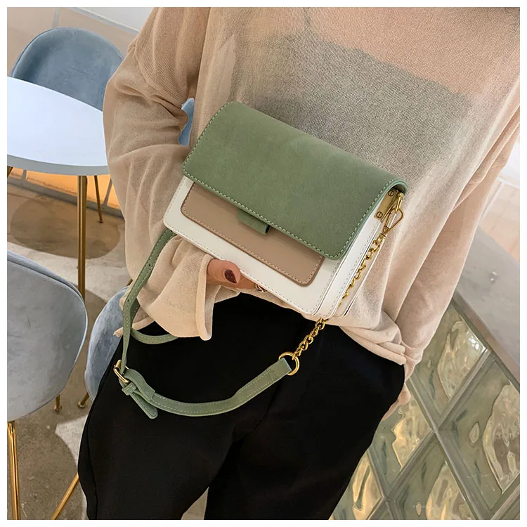 Роскошные маленькие женские сумки из нубука сумки-мессенджеры Лоскутные через