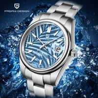 pagani design 39mm palm leaf dial luxury sapphire crystal automatic watch men mechanical wristwatch stainless steel relogio 2021