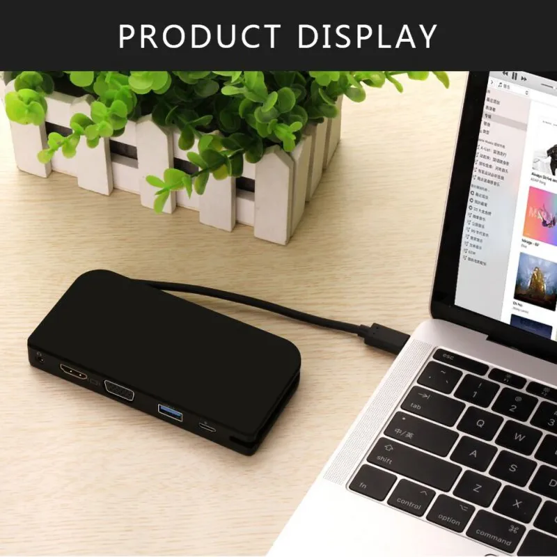 Док станция с двумя дисплеями поддержка HDMI/VGA Ethernet и аудиоразъем для ПК USB 3 0