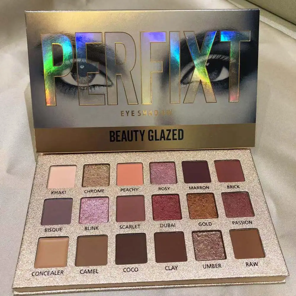 

Beauty Glazed 18 Color Makeup Eyeshadow Palette Nude Waterproof Glitter Pigment Smoky Eye Shadow Pallete Make up Palette