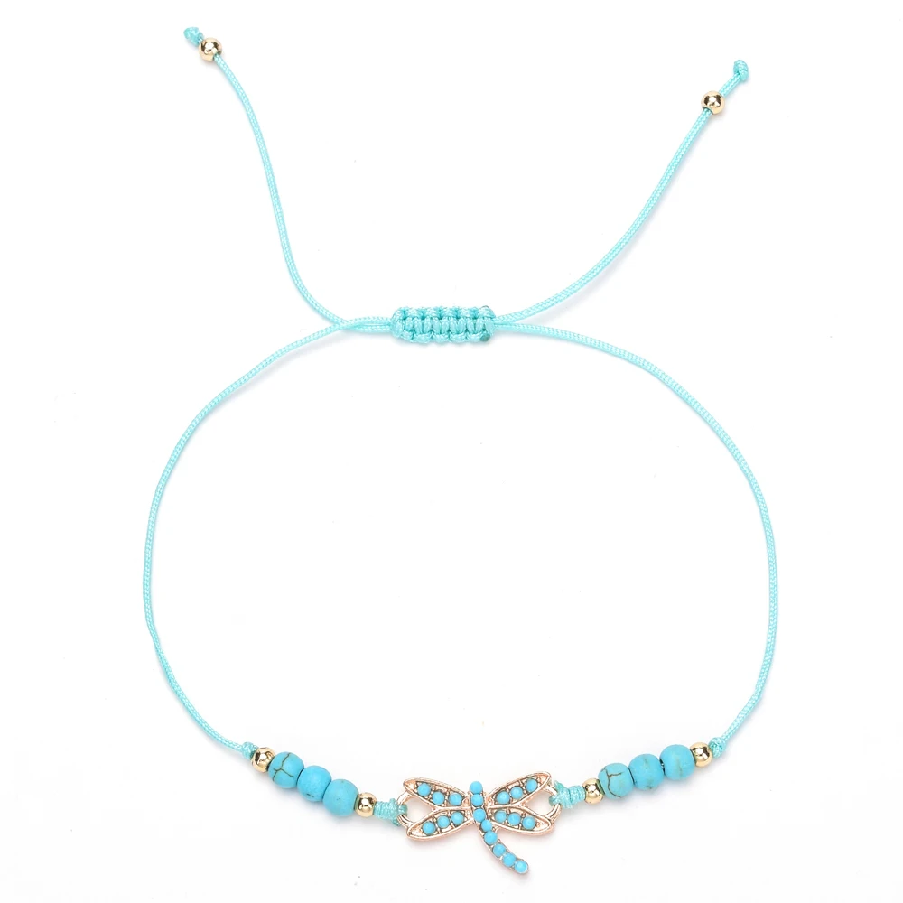 LUBINGSHINE подвески браслеты с голубым камнем якорем сердцем бабочкой регулируемые