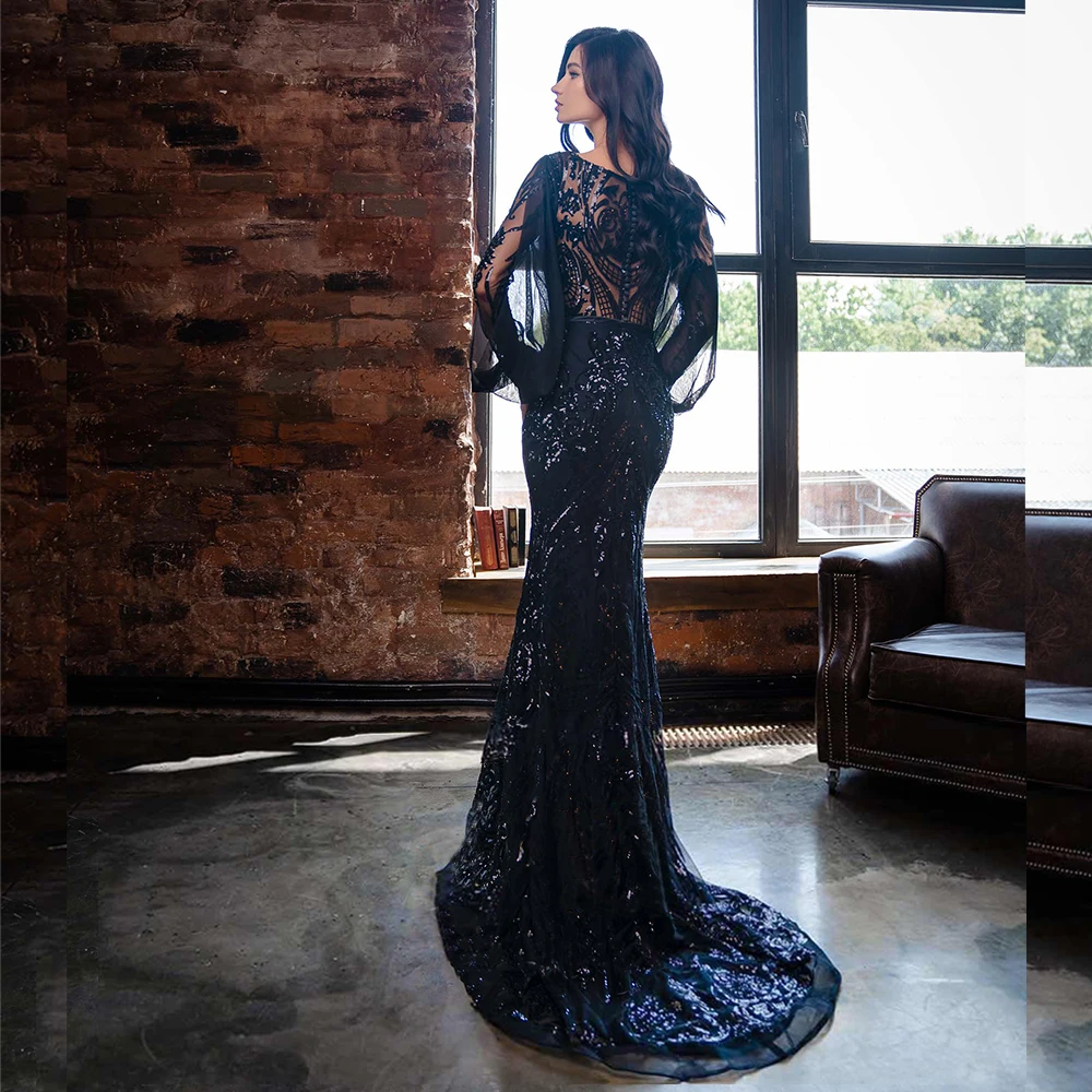 Женское вечернее платье-русалка элегантное мусульманское платье с круглым