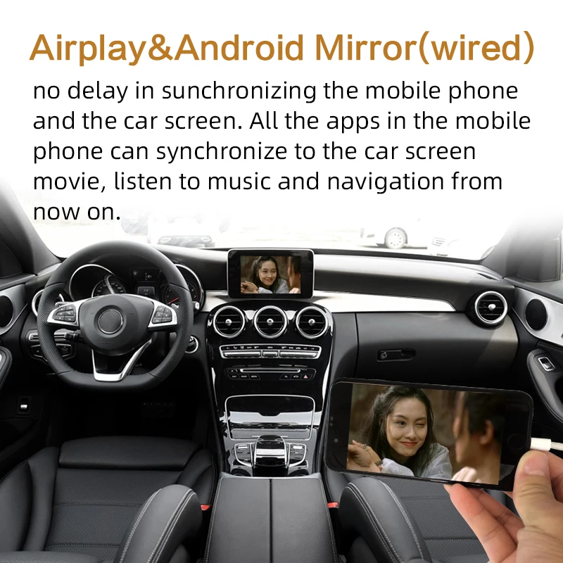 Sinairyu Wifi беспроводной Carplay Mercedes C Class w205 NTG 5 1 2 Apple Car Play iOS13/Android видео плеер адаптер