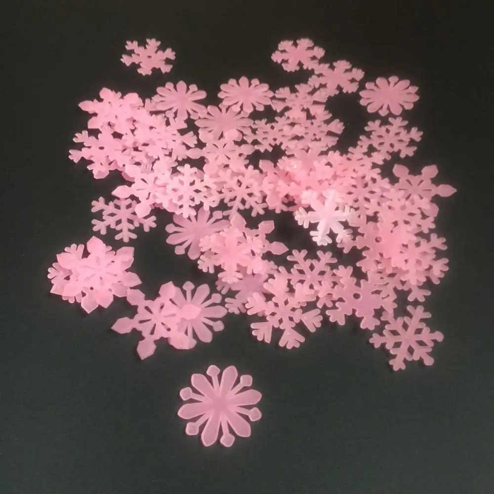 pink 50pcs 100 шт/3D звезды светится в темноте светящиеся наклейки на стену для детской комнаты гостиной настенные наклейки для украшения дома плакат - Цвет: pink 50pcs