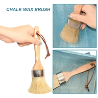 chalk wax paint brushes for wood furniture diy natural pure boar bristle brush painting waxing tool with ergonomic wooden handle