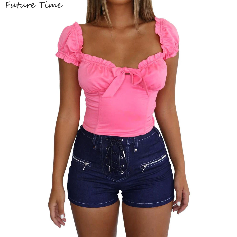 Джинсовые шорты женские эластичные со средней талией весна-лето 2020 | Женская