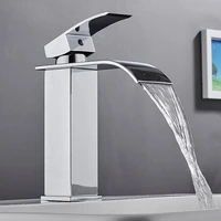bathroom basin faucet cold and hot water handle faucet deck mounted wash sink tap toilet hardware waterfall bathroom mixer tap