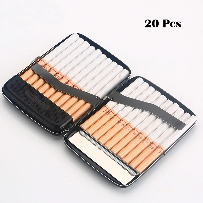 20-pack металлический чехол для сигарет USB Заряженная Электронная зажигалка креативная сигаретная коробка держатель для сигарет с электрической зажигалкой USB