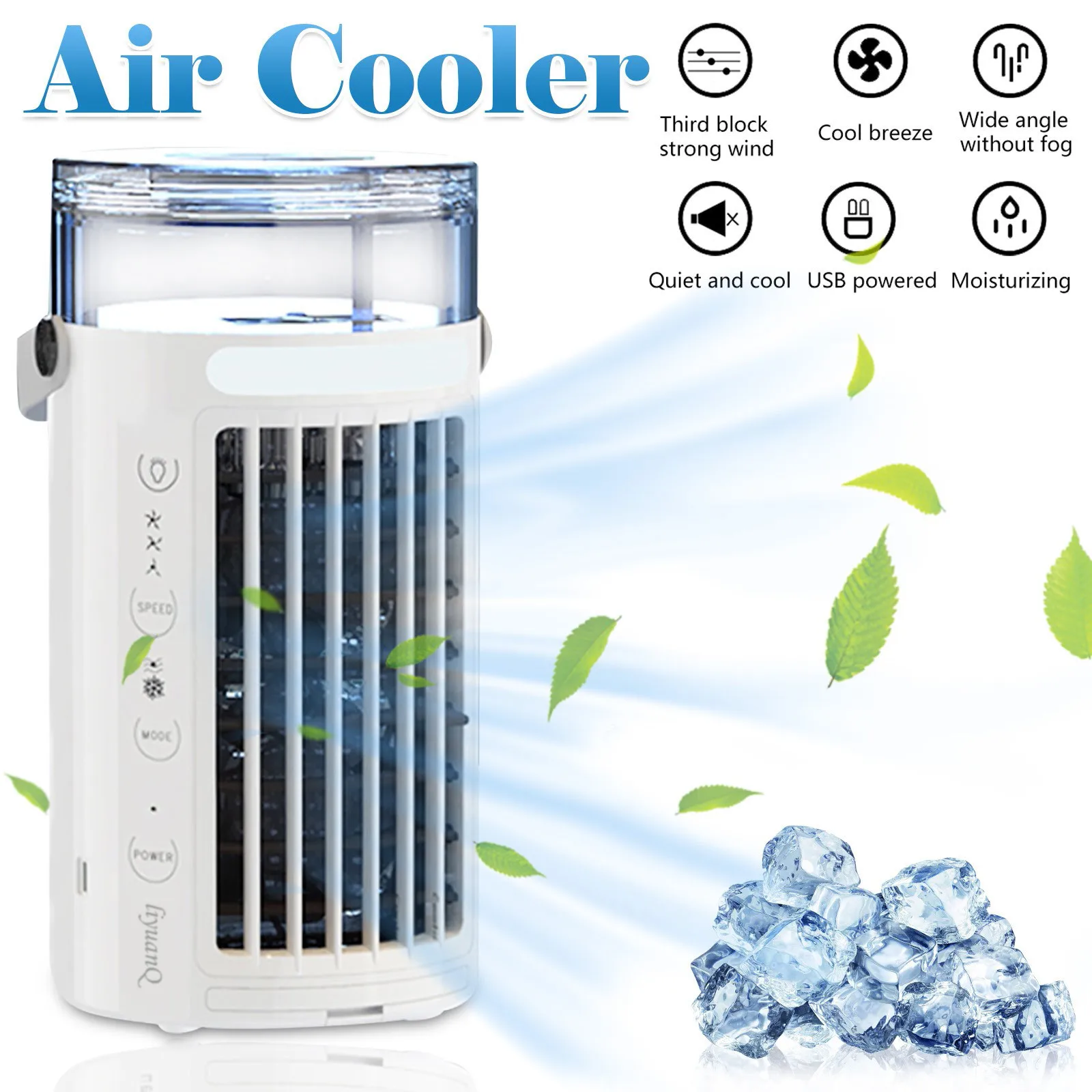 

4 In 1 Portable Personal Desk Air Conditioner Fan Air Humidifier Purifier USB 3 Speeds With LED Mood Light For Home Office