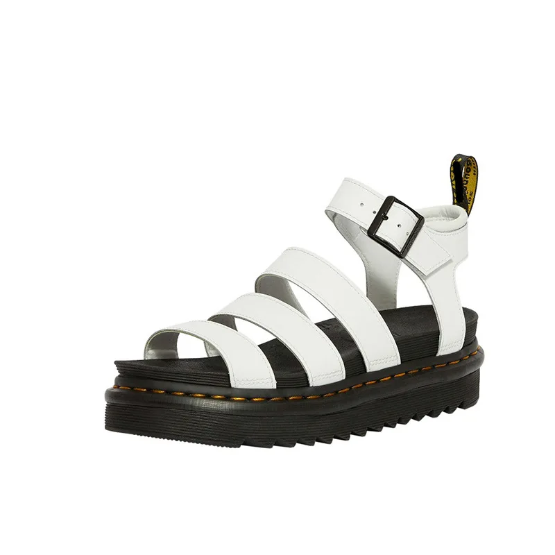 

2021 VIVAIA Summer Martens Women Shoes Leather Sandal Fashion Comfy Soft Thick Sandals Casual Open Thick Bottom Wedges