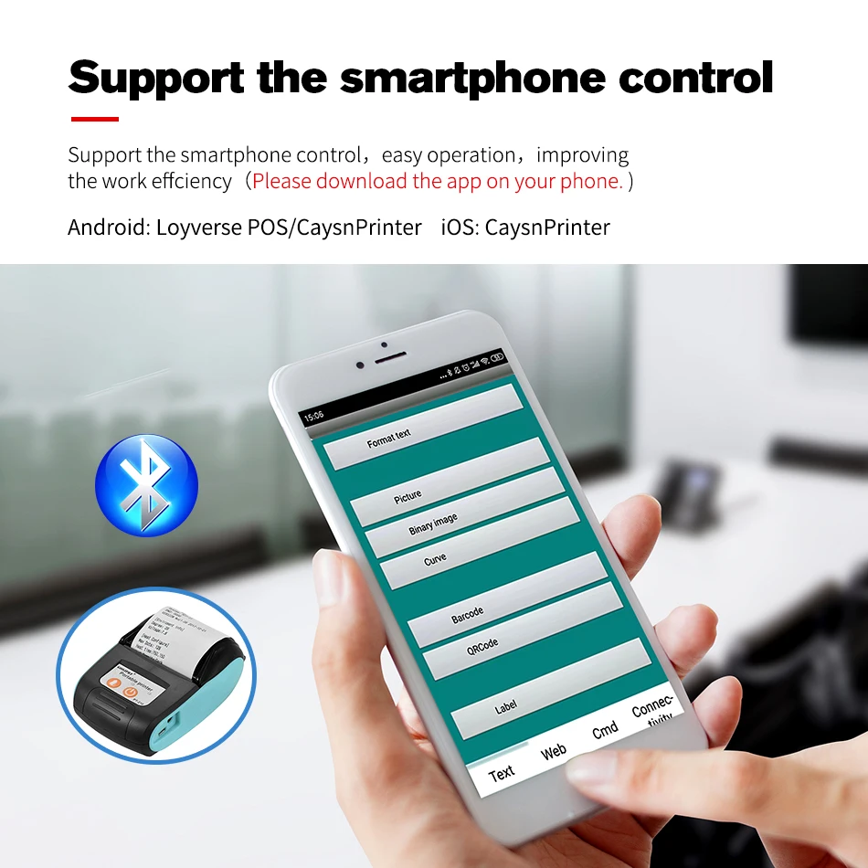 POS 58 мм Bluetooth Термальный чековый принтер мини портативный Android IOS мобильные