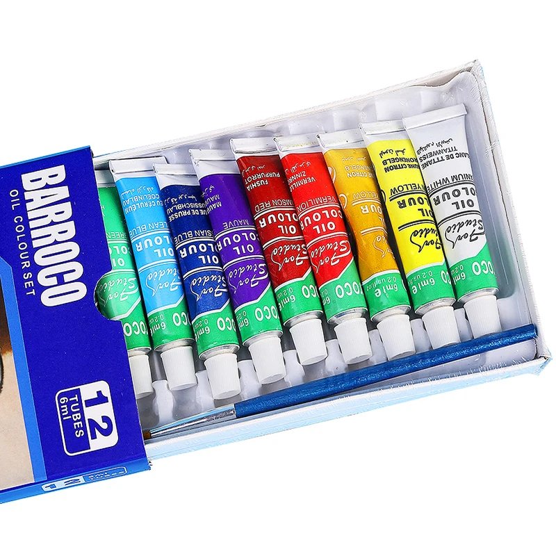 12colors/set Professional Oil paints colors painting drawing pigments art supplies art set oil painting set with1 brush