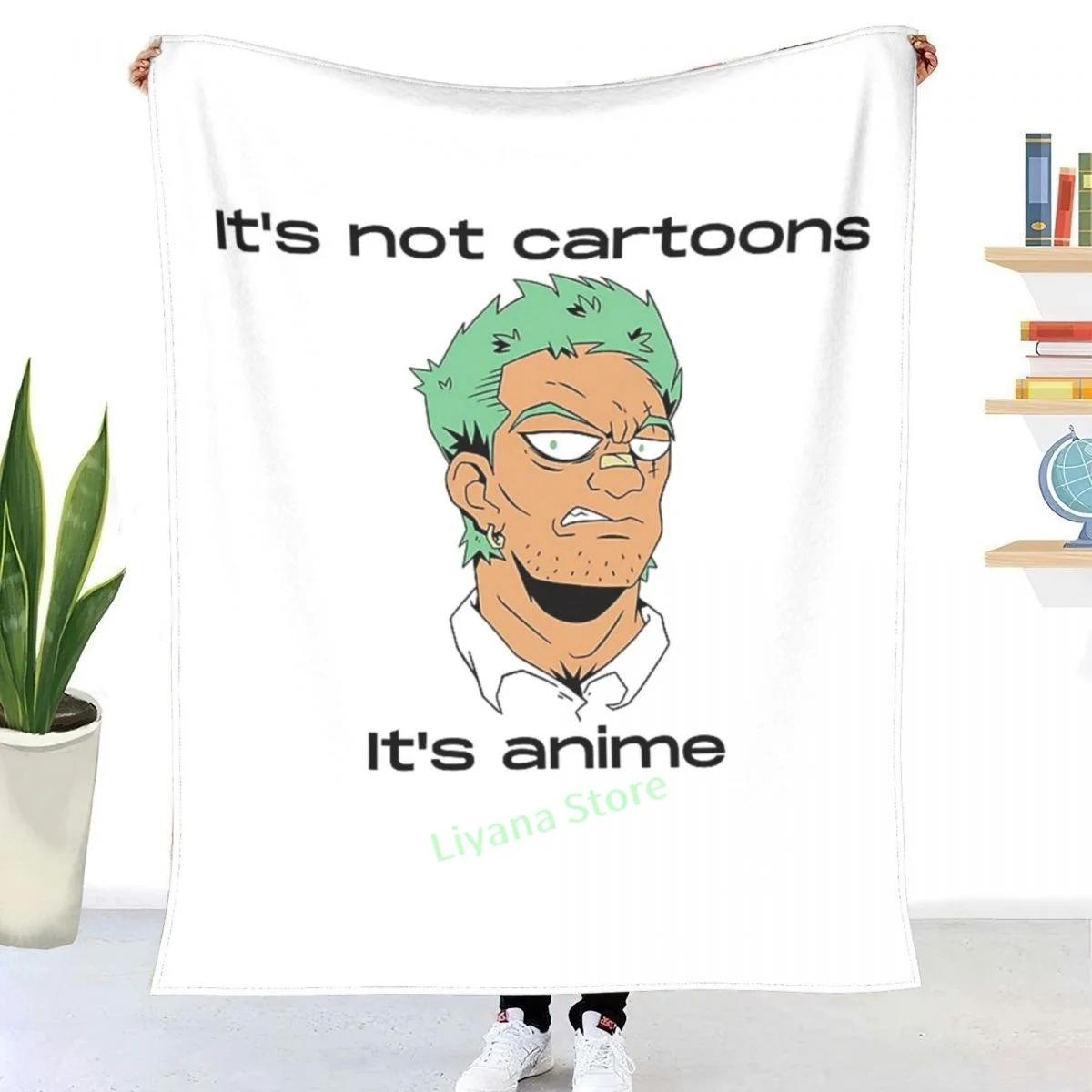 

It's Not Cartoons It's Anime Gift For Anime Lovers Throw Blanket 3D printed sofa bedroom decorative blanket children adult gift