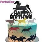 10 шт. Топпер для торта с лошадью, единорог, Топпер для кекса, розовое золото, блестящий сахарница для вечеринки на день рождения, десертный реквизит, праздничное украшение