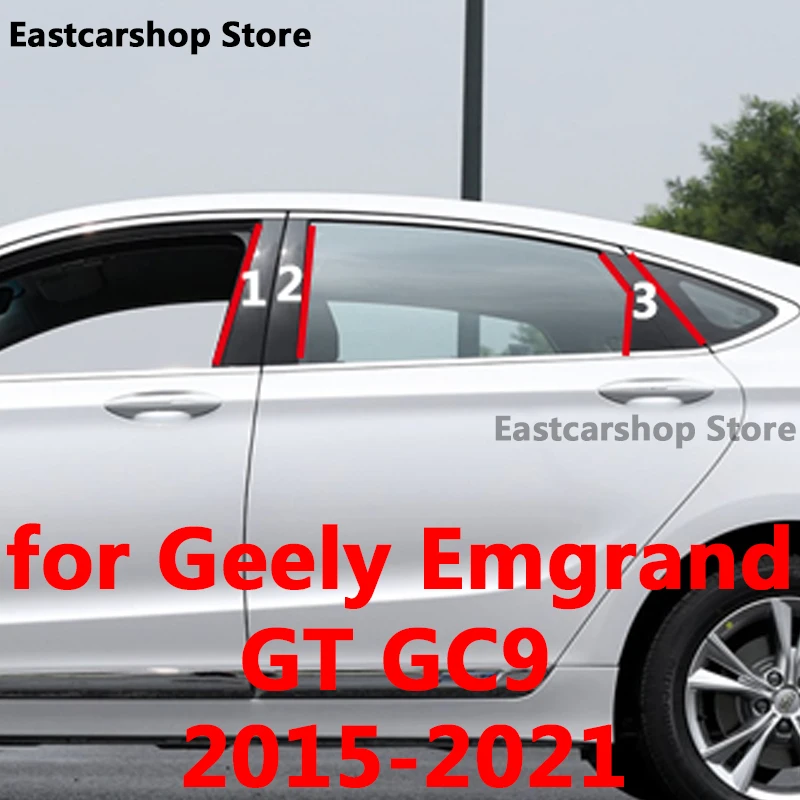 

Для Geely Emgrand GT GC9 2015-2021 Автомобильная средняя Колонка ПК оконная отделка украшение B C столб черная полоса наклейка крышка аксессуары