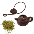 Ситечко для чайного пакета, силиконовый светорассеиватель в форме листьев, принадлежности для чая