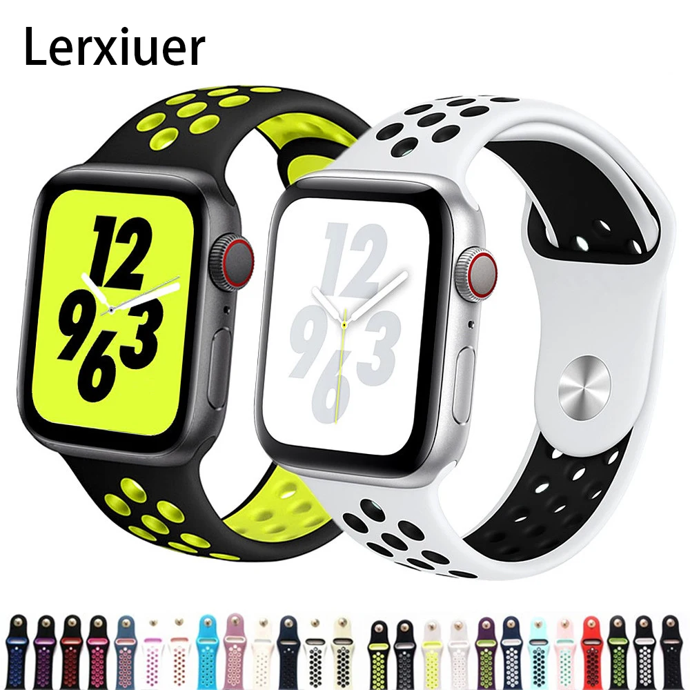 Ремешок для apple watch band 44 мм 40 мм apple watch 5 4 3 2 iwatch band 42 мм 38 мм спортивный силиконовый браслет correa аксессуары для часов