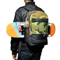 40 dropshippingskateboard bag adjustable shoulder strap zipper closure polyester large capacity travel laptop bag for travel