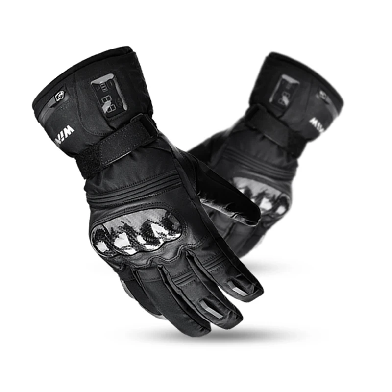 Зимние лыжные перчатки с электроподогревом и цифровым светодиодным дисплеем