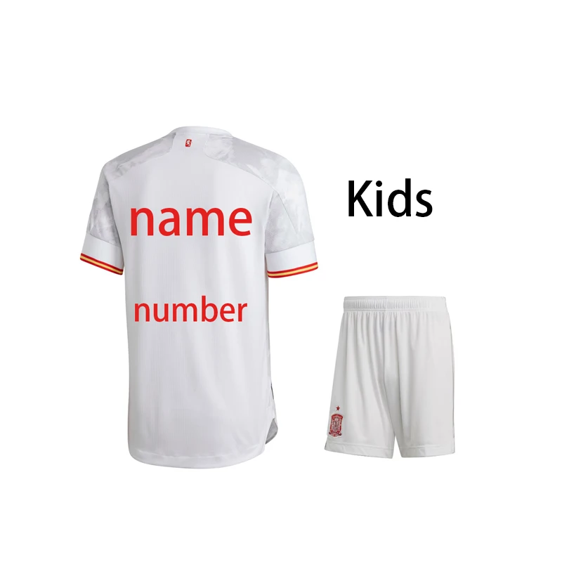 

Spain Customize Jersey Kids T-Shirt 2021/22 Home And Away Football Customize ASENSIO MORATA ISCO INIESTA SAUL Camisa de Futebol