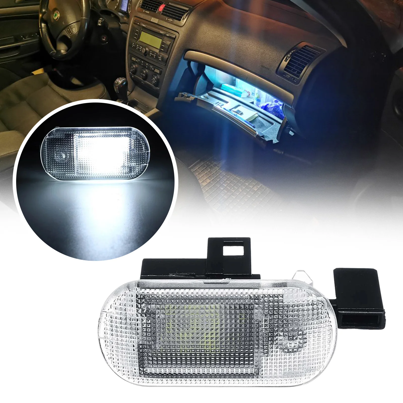 Guantera LED para coche, compartimento de almacenamiento de luz para VW Golf Mk 4 Bora Touran Touareg Caddy, Skoda Fabia Octavia Superb, nuevo