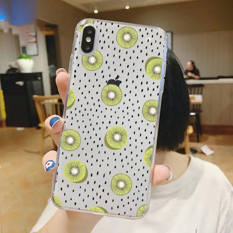 

Cartoon fruit cute dragon fruit kiwi Phone Case Transparent soft For iphone 5 6 7 8 11 12 s c se plus mini x xs xr pro max shell