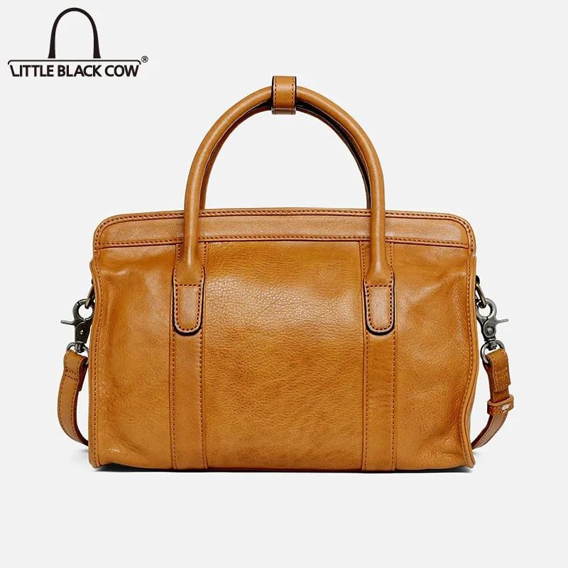 

Designer Vintage Lady Genuine Leather Handbag Handmade Big Capacity Travel Casual Totes Boston Bags Luxury Shoulder Bag Female