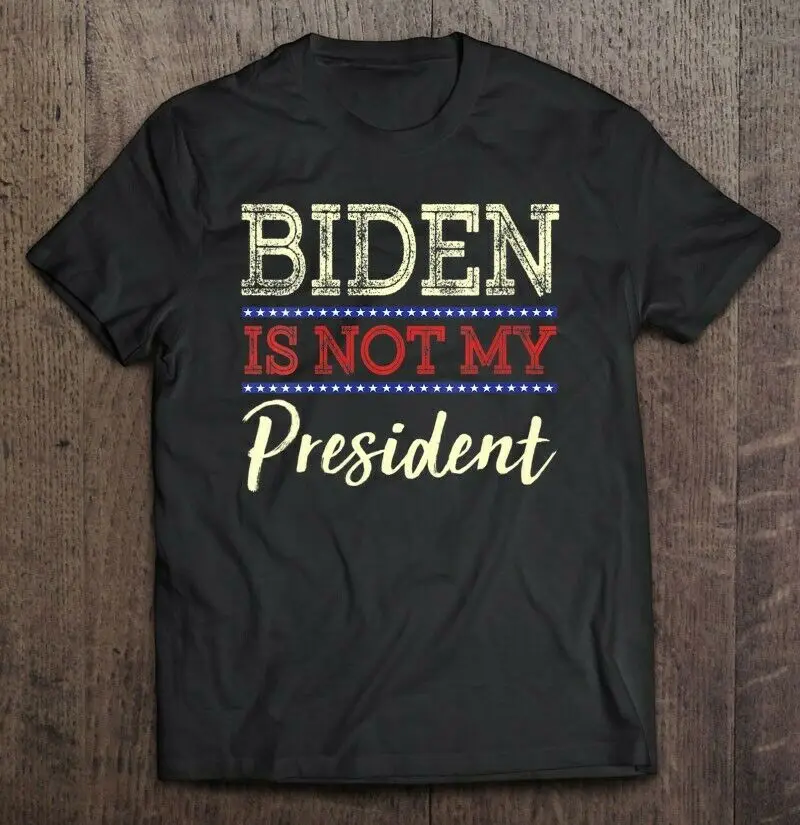 

Anti Biden Not My President Won Election Vote Black Men T-Shirt