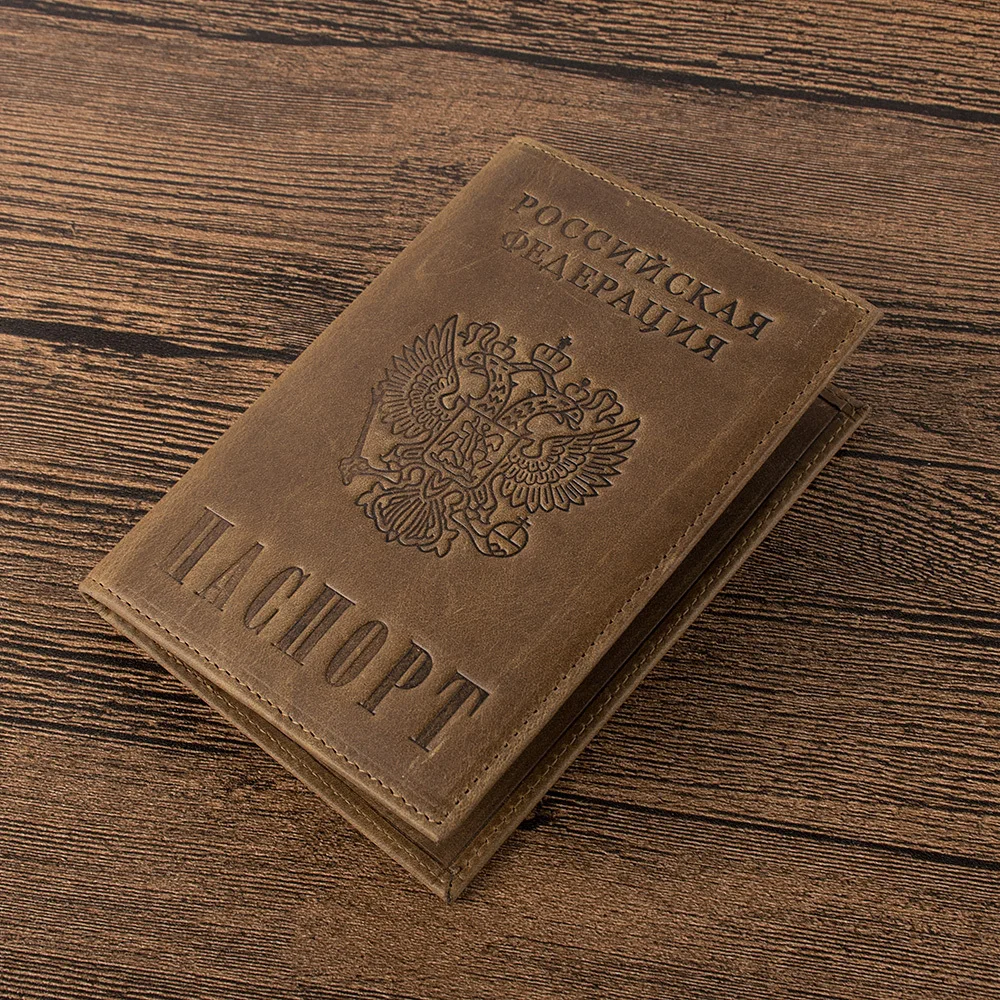Ретро Бизнес-держатель для карт мужские кредитные карты ID Держатели подлинный кожаный кошелек для путешествий Обложка для паспорта B589-41
