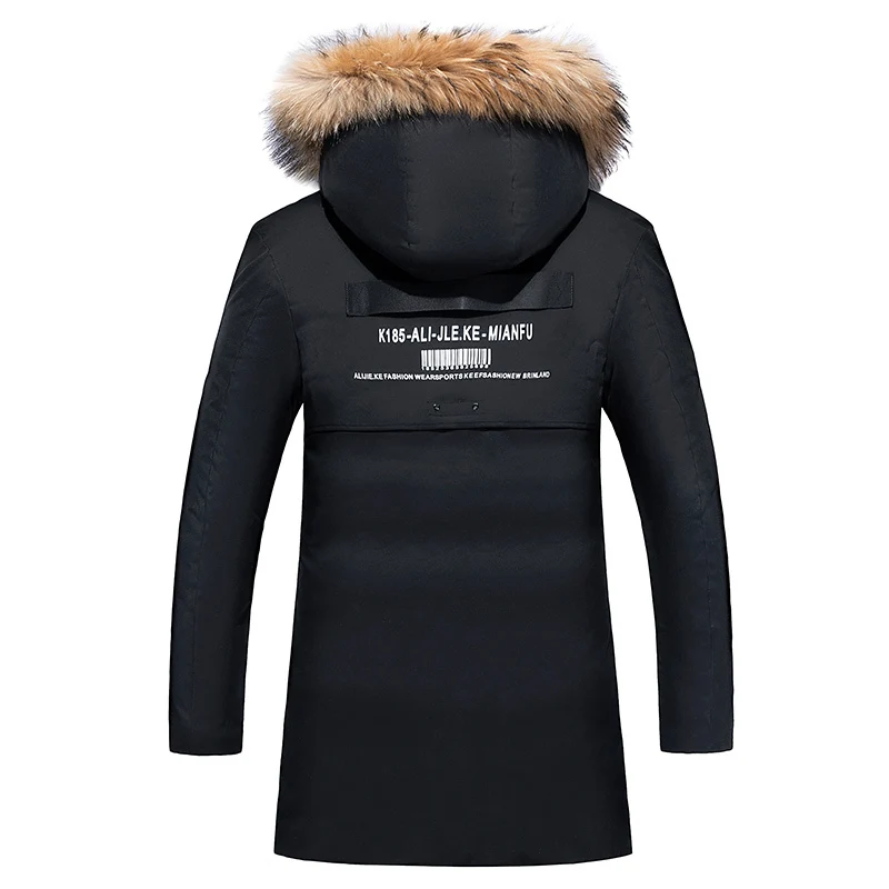8XL Мужская зимняя длинная деловая Повседневная теплая Толстая куртка с меховым воротником мужские парки Новая роскошная верхняя одежда водонепроницаемая парка пальто для мужчин плюс