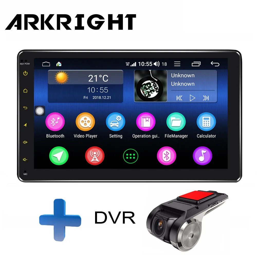 HU-DVR ARKRIGHT " 2 din ips Android 8,1 автомобильный dvd-плеер Android Автомагнитола 4+ 64 Гб DSP поддержка 4G sim-карта Восьмиядерный Carplay gps - Цвет: HU-DVR