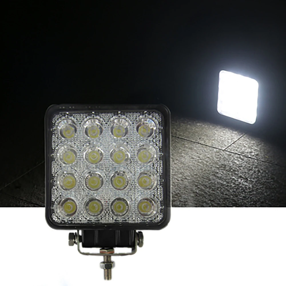 

Square 48W LED Work Light 12-30V Spot&Flood For Offroad ATV Truck Tractor Motorcycle Driving Fog Light Spotlight