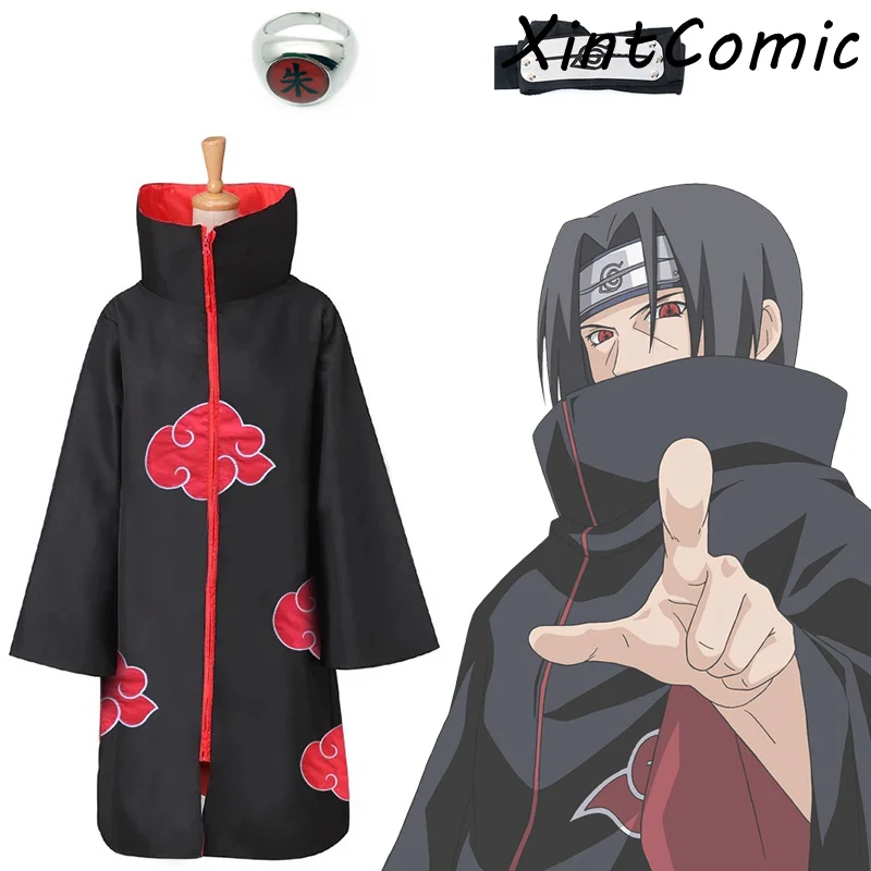 Аниме Наруто Косплей костюм Акацуки костюмы плащ ветровка Учиха Итачи боли