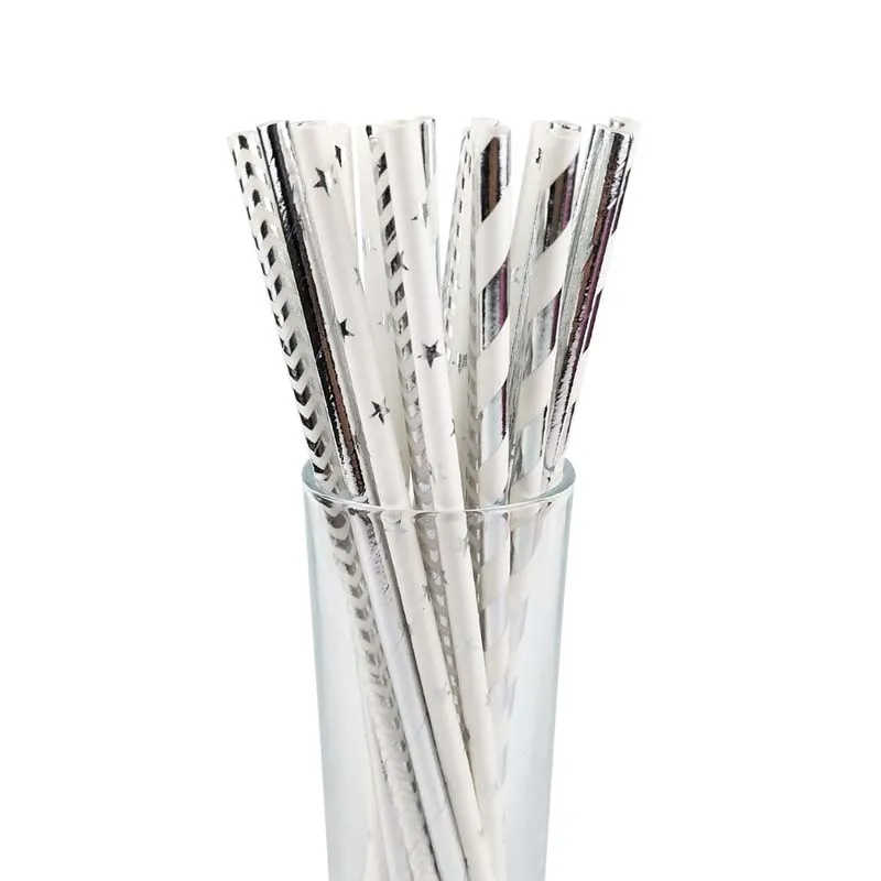 Розовые полосатые соломинки в виде звезд и волн креативные питьевые трубки
