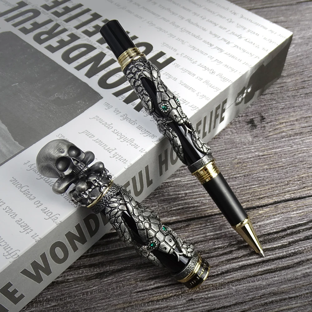 Ручка Jinhao со встроенной змеиной крышкой и черепом тяжелая чернильная ручка с