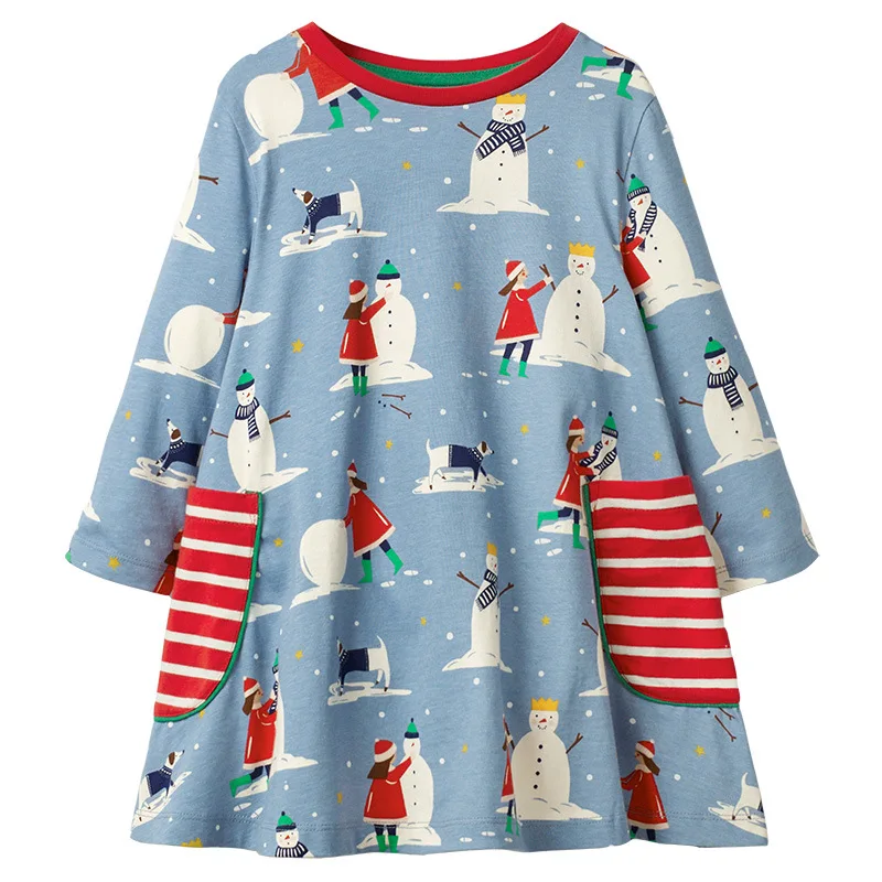 1171 same picture Little maven 2-7лет единорога новорожденных девочек платье мыши дети платье детский с длинным рукавом карман платье одежда Vestido Infantil - Цвет: 1171 same picture